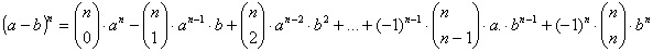 Potencia n-ésima de (a-b)