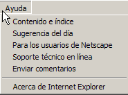 Menú de ayuda