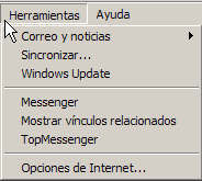 Menú herramientas