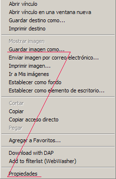 Menú imagen