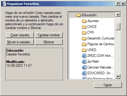 Organizar favoritos