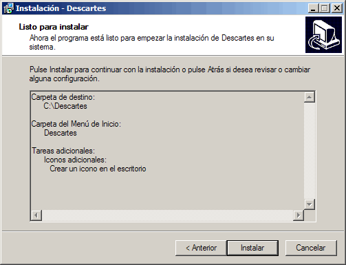 Instalación Descartes V