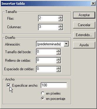 Insertar tabla