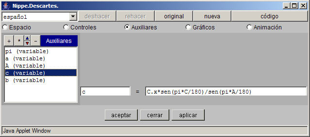 Configuración del panel de Auxiliares