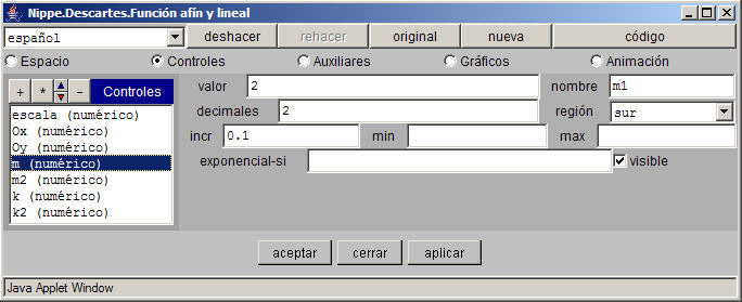 Panel Controles