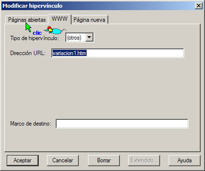 Modificar hipervínculo