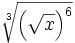 \sqrt[3]{ \left ( \sqrt{x} \right )^6}