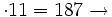 \cdot 11 = 187 \rightarrow