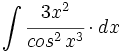 \int \cfrac{3x^2}{cos^2 \, x^3} \cdot dx
