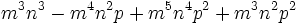 m^3n^3-m^4n^2p+m^5n^4p^2+m^3n^2p^2\;