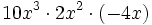 10x^3 \cdot 2x^2 \cdot (-4x)\;