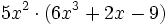 5x^2 \cdot (6x^3+2x-9)\;
