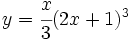 y=\cfrac{x}{3}(2x+1)^3\;