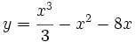 y=\cfrac{x^3}{3}-x^2-8x\;