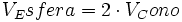 V_Esfera=2 \cdot V_Cono