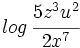 log \, \cfrac{5z^3u^2}{2x^7}