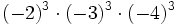 (-2)^3 \cdot (-3)^3 \cdot (-4)^3\;