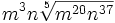 m^3n\sqrt[5]{m^{20}n^{37}}\;
