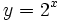 y = 2^x\;