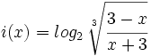 i(x)=log_2 \, \sqrt[3]{\cfrac{3-x}{x+3}}\;