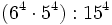 (6^4 \cdot 5^4):15^4\;