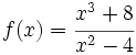 f(x)= \cfrac{x^3+8}{x^2-4}