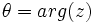 \theta=arg(z)\,