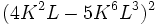 (4K^2L-5K^6L^3)^2\,