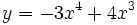 y=-3x^4+4x^3\;