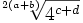 \sqrt[2(a+b)]{4^{c+d}}