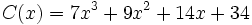 C(x)=7x^3+9x^2+14x+34 \;