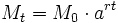M_t = M_0 \cdot a^{rt} \,