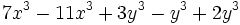 7x^3-11x^3+3y^3-y^3+2y^3\;