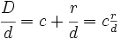 \cfrac{D}{d}=c+\cfrac{r}{d}=c \begin{matrix} \frac{r}{d} \end{matrix}