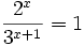 \frac{2^x}{3^{x+1}}=1\,