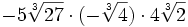 -5\sqrt[3]{27} \cdot (-\sqrt[3]{4}) \cdot 4\sqrt[3]{2}\;