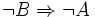 \neg B \Rightarrow \neg A