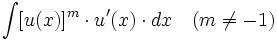 \int [u(x)]^m \cdot u'(x) \cdot dx \quad (m \ne -1)
