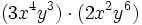 (3x^4y^3) \cdot (2x^2y^6)\,