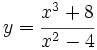 y=\cfrac{x^3+8}{x^2-4}