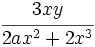 \cfrac{3xy}{2ax^2+2x^3}