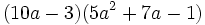 (10a-3)(5a^2+7a-1)\;