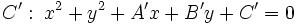 C': \; x^2+y^2+A'x+B'y+C'=0