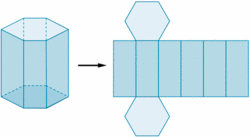 Desarrollo de un prisma hexagonalde http://calculo.cc