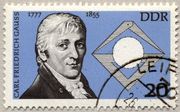 Gauss en un sello de Alemania Oriental (1977)