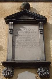 Placa en Greyfriars Kirkyard, Edimburgo